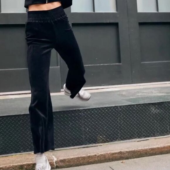 free people movement Pants - Free People Movement | Take The Lead Velour Flare Pants Yoga Y2K Black Small